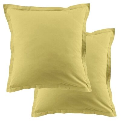 Juego de 2 fundas de almohada 63x63 cm Algodón 57 hilos Dorado