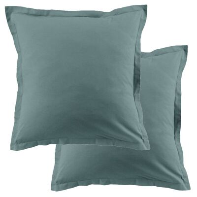 Set of 2 pillowcases 63x63 cm Cotton 57 thread count Duck Blue
