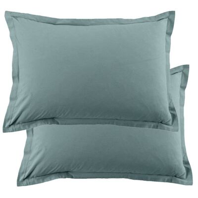 Set of 2 pillowcases 50x70 cm Cotton 57 thread count Duck Blue