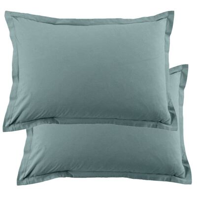 Set di 2 federe 50x70 cm Cotone 57 fili Blu Anatra