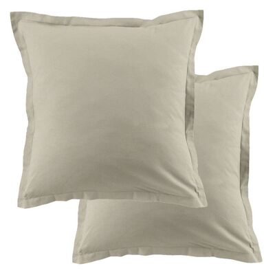 Set of 2 pillowcases 63x63 cm Cotton 57 thread count Latte
