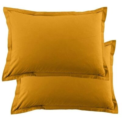 Set of 2 pillowcases 50x70 cm Cotton 57 threads Saffron