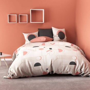 Parure de lit - Housse de couette Coton Hawa Pink 220x240 cm 1