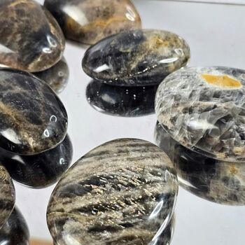 Palmstones en cristal de pierre de lune noire, lot de 1 kg 2