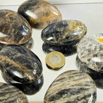 Palmstones en cristal de pierre de lune noire, lot de 1 kg 3