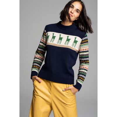 REINDEER JACQUARD SWEATER