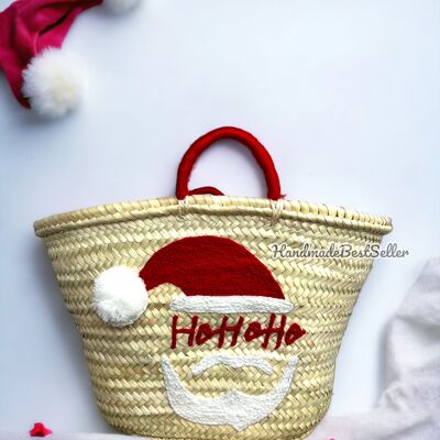 Santa Bag | Christmas Eve Gift Large Straw Bag