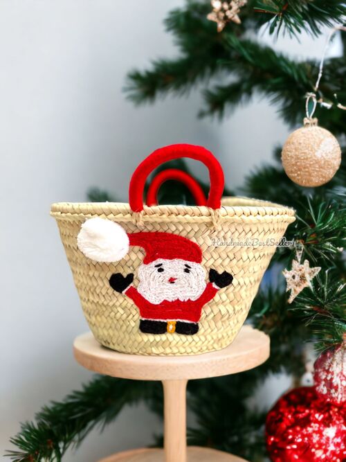 Straw Bag Santa Clause | Gift Bag | christmas decor