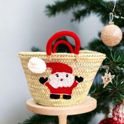 Straw Bag Santa Clause | Gift Bag | christmas decor