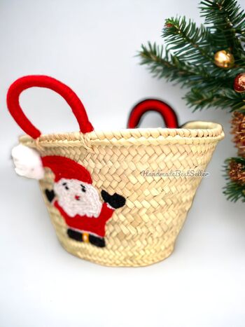 Sac de Paille Père Noël | Sac cadeau | décor de Noël 3