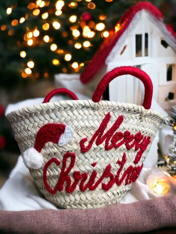 Panier de décoration de Noël, sac de paille digne d'un cadeau 1