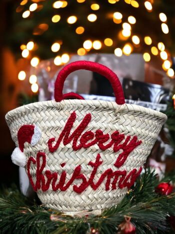 Panier de décoration de Noël, sac de paille digne d'un cadeau 2