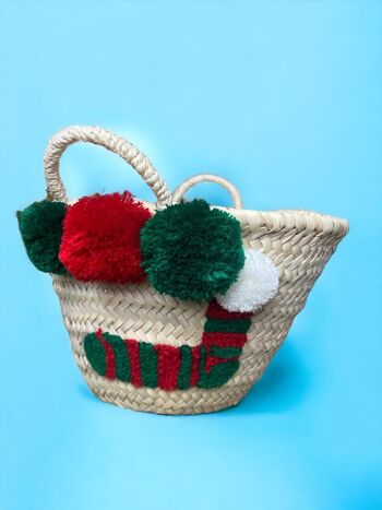 Panier de décoration de Noël, sac de paille digne d'un cadeau 4