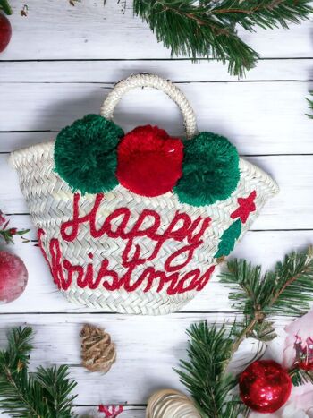 Panier de décoration de Noël, sac de paille digne d'un cadeau 5