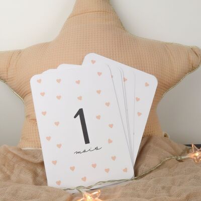 Milestone cards - My first year - pink hearts