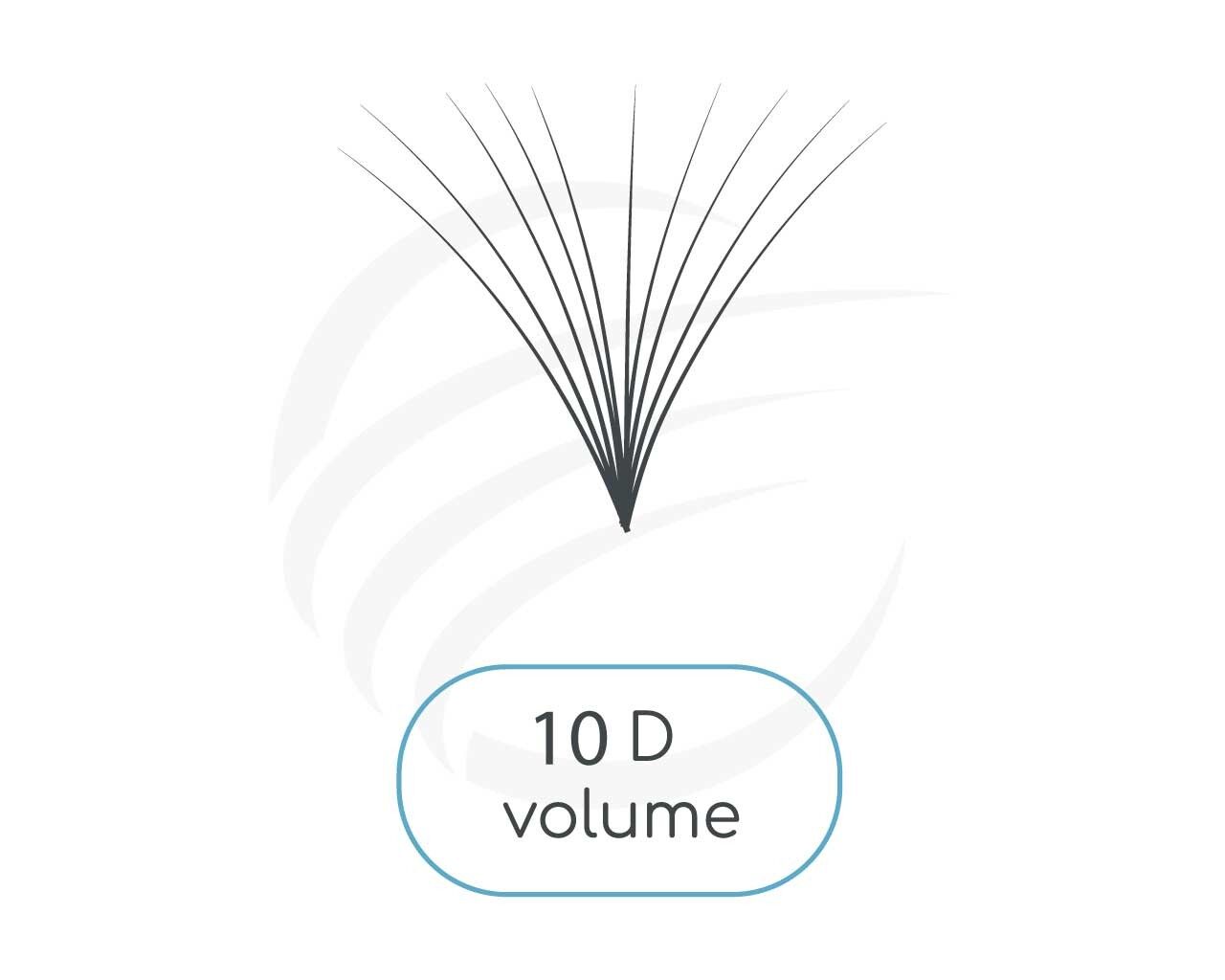 Prefabbricato, CC, 10D, Ventagli, Ciglia volumizzate, Mazzi di fiori, 0,05 mm