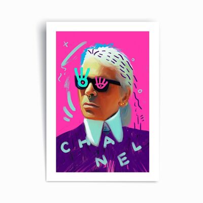 Badass Karl - Poster con stampa artistica