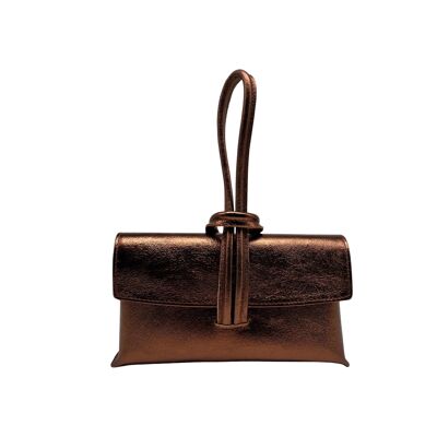 FELICIE COPPER LEATHER POUCH BAG