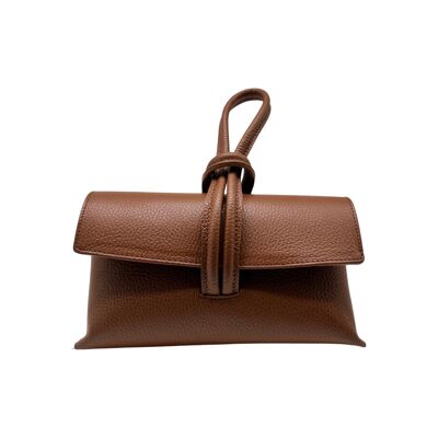 FELICIE CAMEL LEATHER POUCH BAG