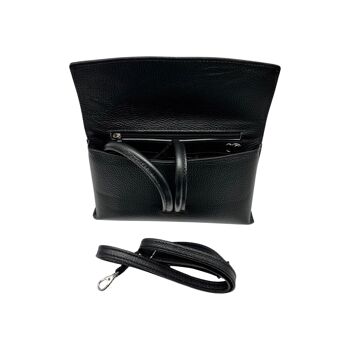 SAC POCHETTE CUIR FELICIE NOIR 4