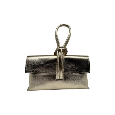 FELICIE GOLD LEATHER POUCH BAG