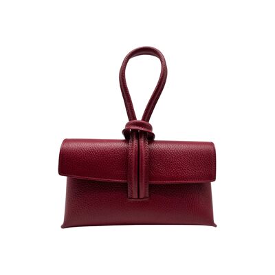 FELICIE RED LEATHER POUCH BAG