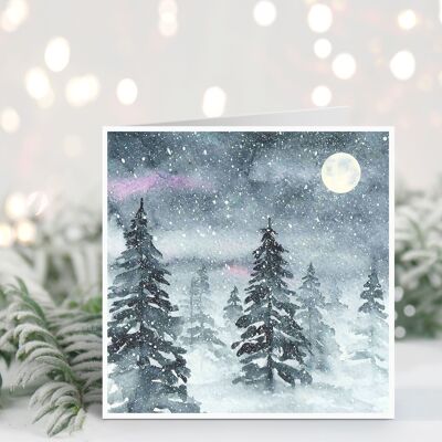 Christmas Card, Holiday Card, Merry Christmas, Snowy Forest