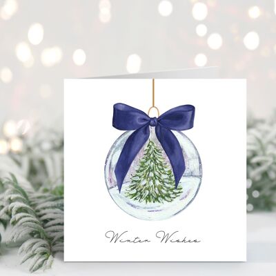 Christmas Card, Holiday Card, Winter Wishes, Bauble