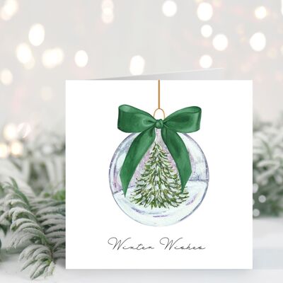 Christmas Card, Holiday Card, Winter Wishes, Merry Christmas, Bauble
