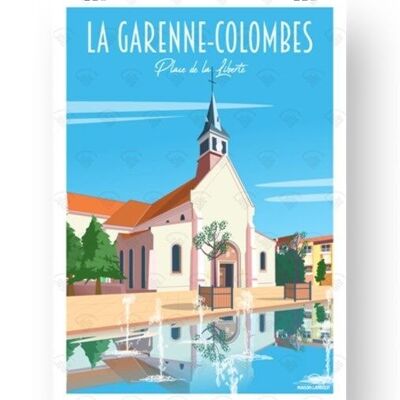 Póster La Garenne-Colombes - Plaza de la libertad