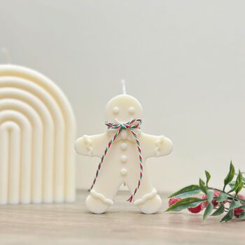 Bougie bonhomme en pain d’épices de Noël - Bougies parfumées en pain d’épices festives 5