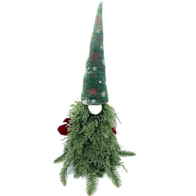 Personnage sapin à chapeau vert H53cm