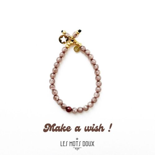 Bracelet “Make a wish” : vieux rose