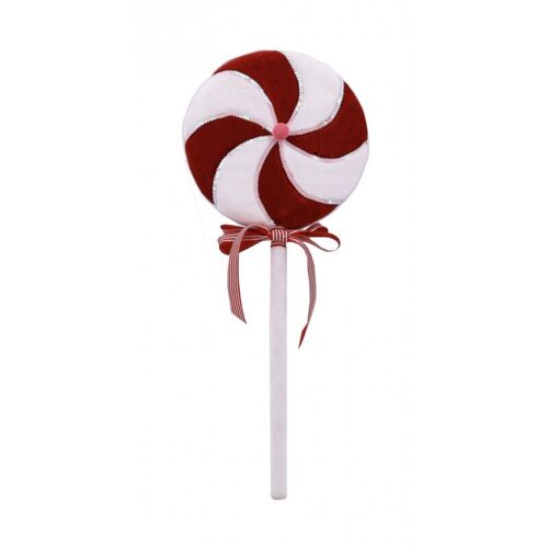 Sucette Lollipop Rouge et Blanc ø28cm H 64cm