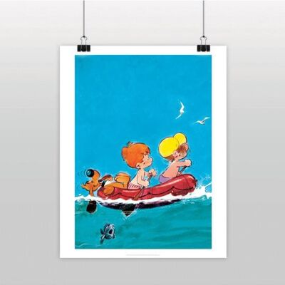 CARTEL DE BOLA Y BILL EN EL MAR