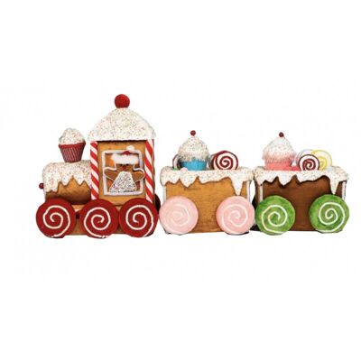 Süßer Lebkuchen- und Süßigkeitenzug 82 x 22 x 40 cm