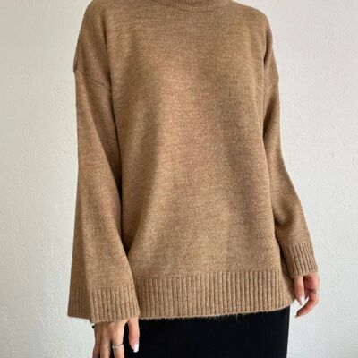 High-neck sweater CAMEL - VALICA