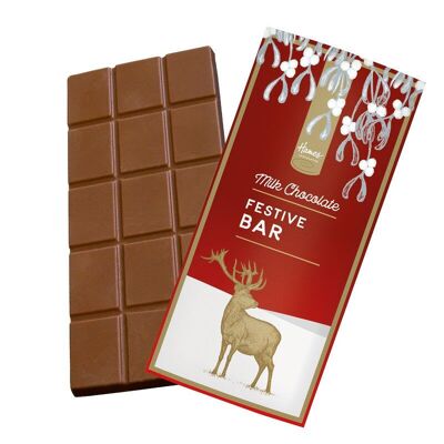 Barre de chocolat au lait cerf festif