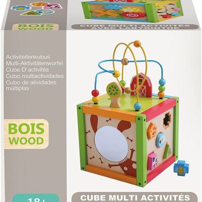 Cube Bois Activité Labyrinthe 20Cm