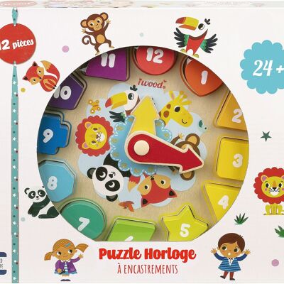 Wooden Clock Shapes Puzzle