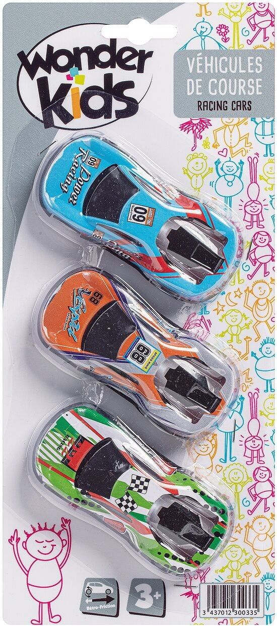 3 veicoli a retrofrizione Street Racer - Modello casuale