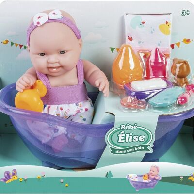 Baby Elise 25 cm in ihrer Badewanne