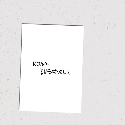 Postkarte Komm Kuscheln