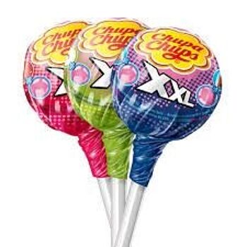 Chupa Chups - Boite de 60 Sucettes XXL Avec Coeur Bubble Gum - Parfums Fraise, Pomme, Cola pour la Sucette + Chewing Gum - Géantes - 2