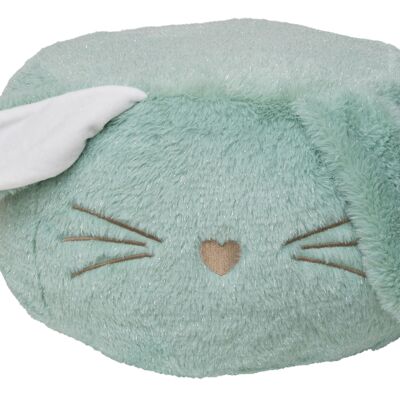 Plush pouf for children 1-4 years old - Green rabbit - Made in France