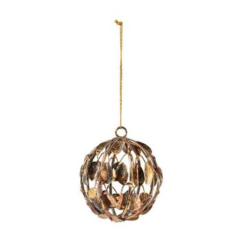 Set de 3 boules métal bronze décoratif  D 9 cm - Décoration de Noël 1