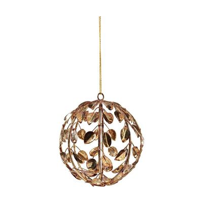 Set de 2 Boules métal bronze décoratif D 13 cm - Décoration de Noël