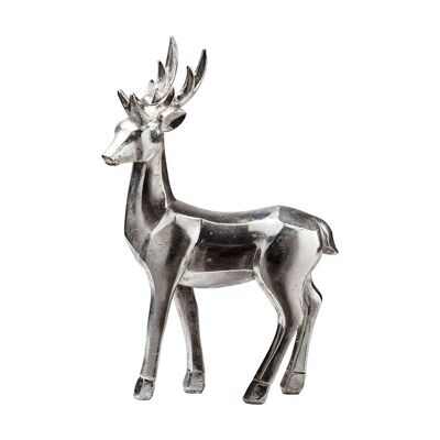 Decorativo diseño ciervo plateado 16 x 5 x 25 cm - Decoración navideña