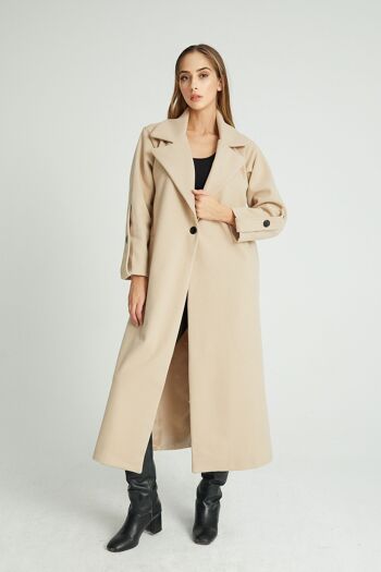 Manteau en laine BEIGE - MIRYA 3