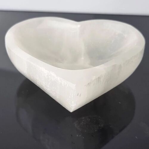 Selenite Crystal Bowl Heart - Heart